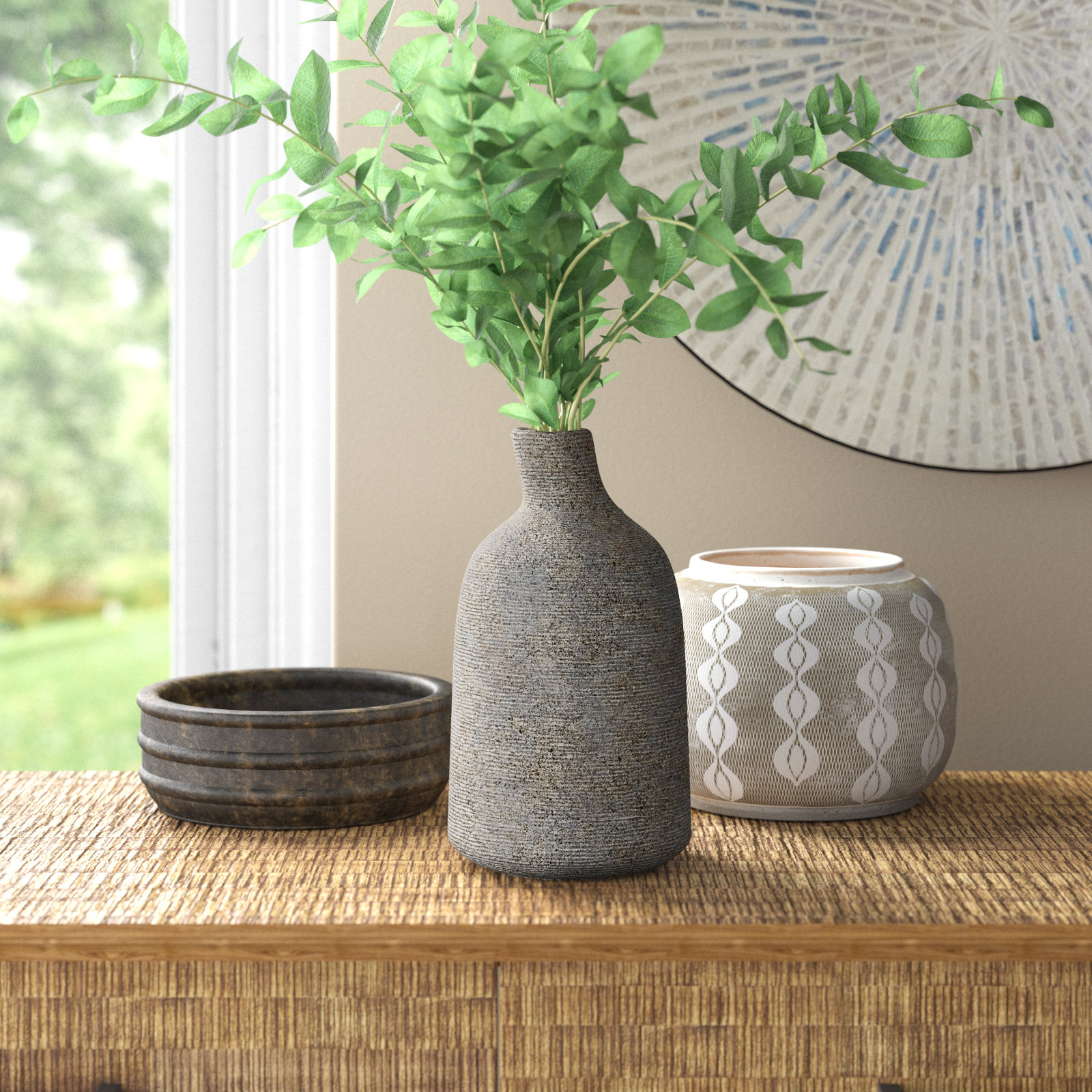 Rosey Terracotta Table Vase, 10.24" H x 5.71" W x 5.71" D 