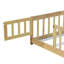 Lit double pleine grandeur avec clôture et porte, lit en bois d'hévéa avec garde-corps de sécurité-332413271-332413269
