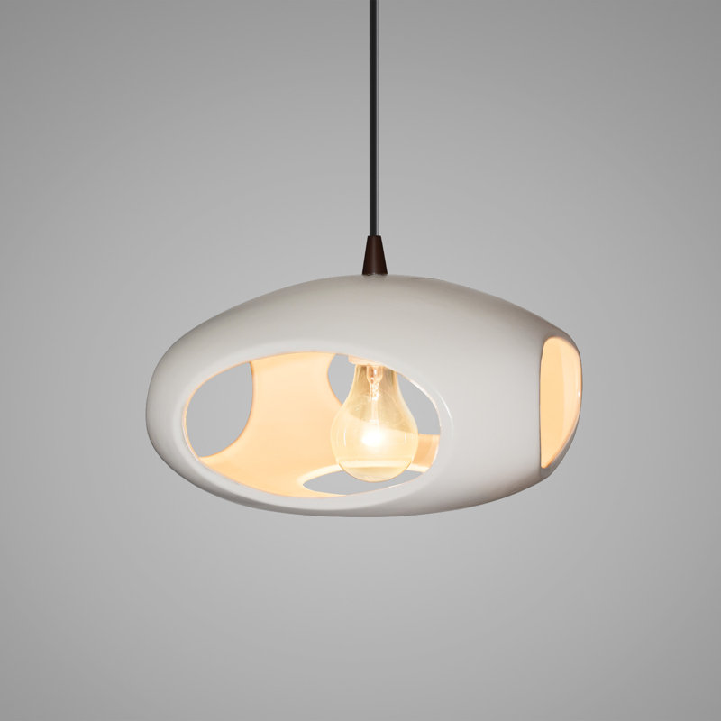 Logan 1 - Light Single Pendant, Dark Bronze, Matte White