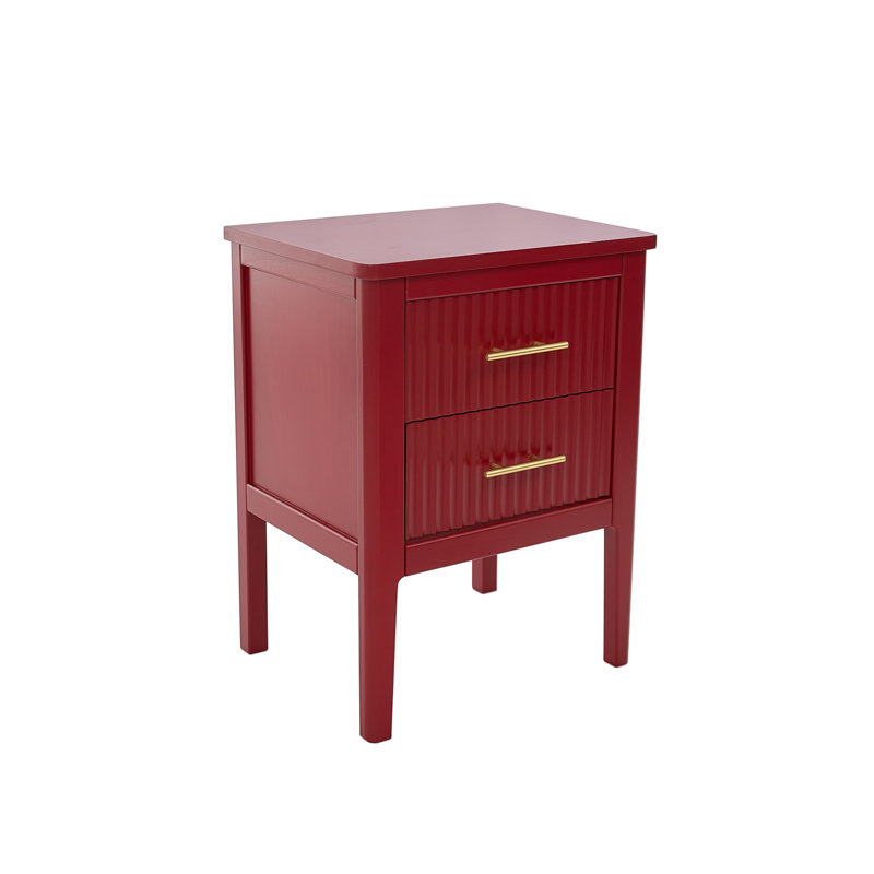 Tharptown 45cm W Bedside Table, Red
