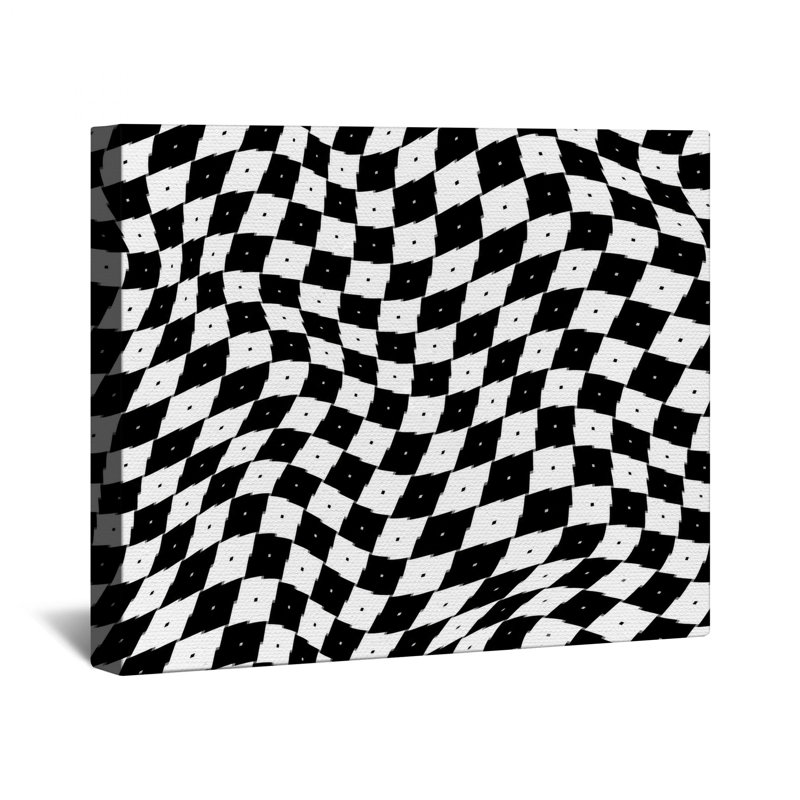 Toile tendue à carreaux ondulés dans de nombreuses tailles, 16 x 16 pouces