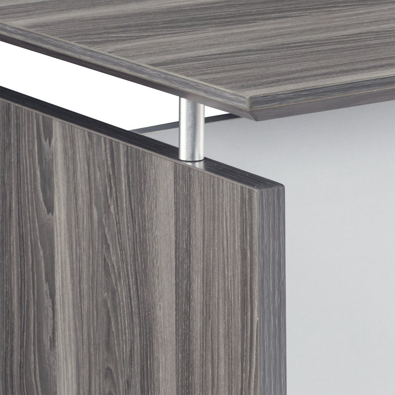 Medina Executive 63" Gray Steel Laminate Straight Desk