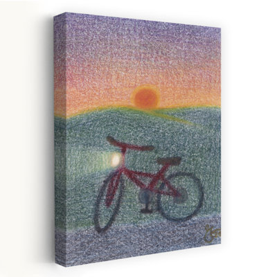 "Vélo au coucher du soleil"