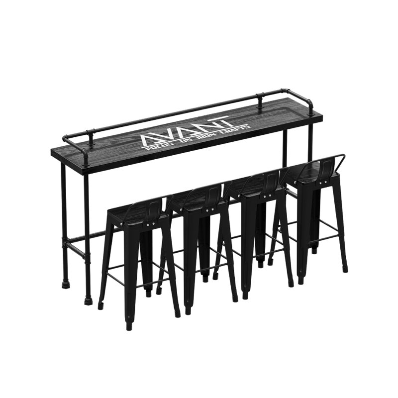 Ensemble de salle à manger 17,72 W Kalvyn, H 45,28 po x L 78,74 po x l 17,72 po, Noir