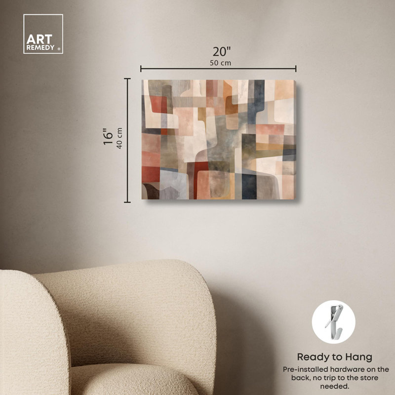 «Liminal Shapes II», reproduction d'art sur toile par Art Remedy, H 16 po x l 20 po, Toile tendue avec châssis