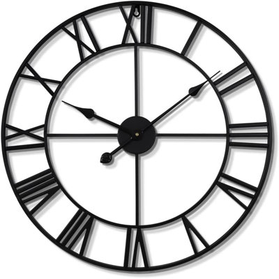 Large Wall Clock, Silent, Non-Ticking Metal Wall Clock, Round Modern Wall -  17 Stories, 7E09E1B1788541E48C1B4E21FE1B77F2