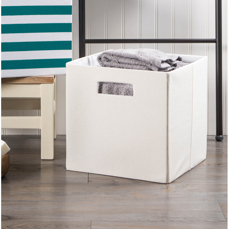 Bac en tissu uni, Blanc cassé, H 13 po x l 13 po x P 13 po