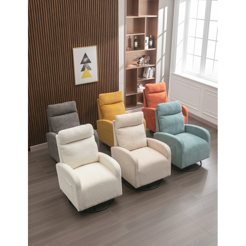 Fauteuil pivotant en polyester 26,77 po Ezella, Polyester bleu clair