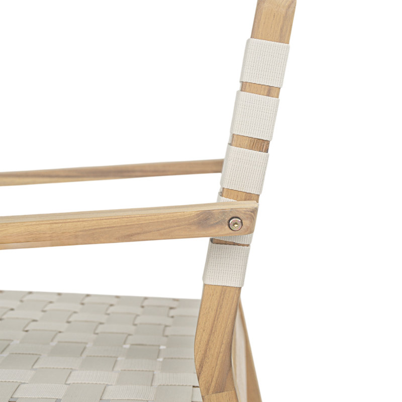 Ensemble de fauteuils en bois d'acacia Payton, Blanc / teck clair