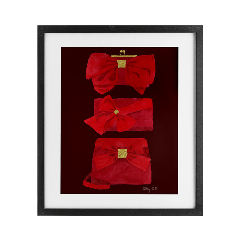 Ruby Red Clutches, reproduction encadrée sous verre, conception de Hillary Holt, Cadre noir minuit, H 16 po x l 13 po