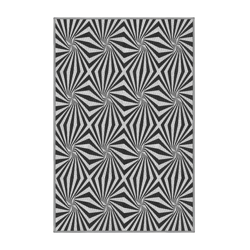 Tapis géométrique noir / blanc, Rectangle 2 pi x 3 pi