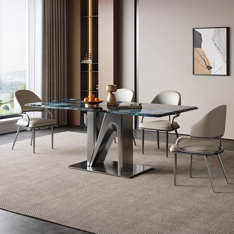 4 - Person Pedestal Dining Set, 29.53"H x 63"L x 31.5"W