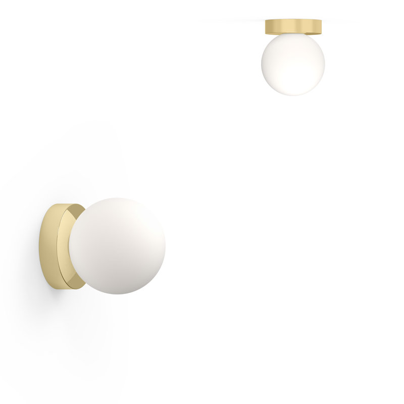 Bola Sphere 6" Globe Flush Mounted Sconce, Brass