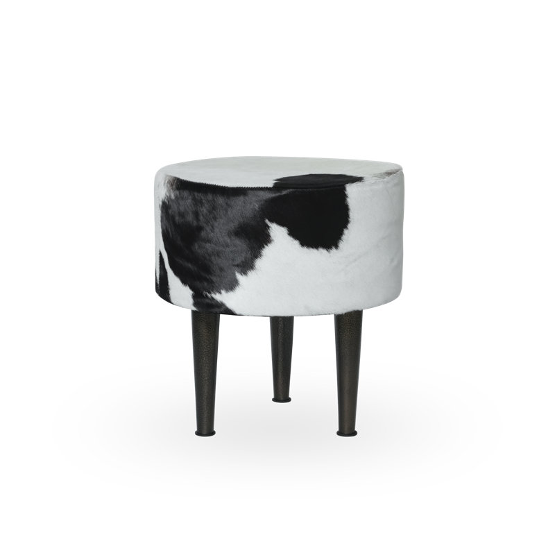 Trois tabourets à piédestal noir et blanc, Noir / blanc