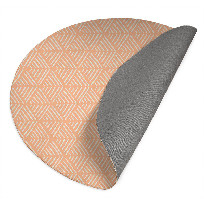 Tribal Dreamer Non-Slip Outdoor Rug, Round 5'