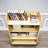 Fixturedisplays®Maple Wood Book Shelf, Mobile Bakery Wall Rack On Wheels, Retail Merchandise Fixture Display 30" Wide X 20" Deep X 50" Tall 101140