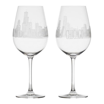 Verre à whisky verre à vin Old Fashioned Chicago Skyline