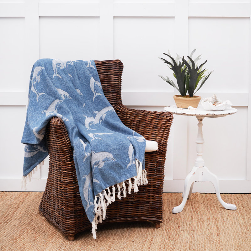 Dolphin Blue Throw Blanket