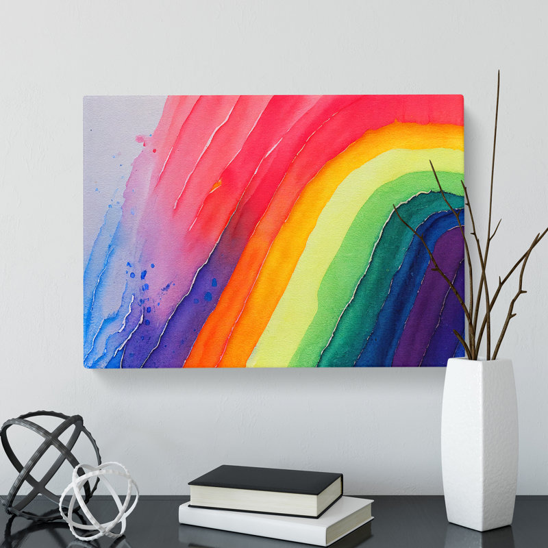 XXX-H1022-WF-10005X Watercolour Rainbow Art Vol.1 Abstract - Wrapped Canvas Painting