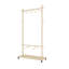 Séchoir à vêtements en bois massif avec 6 cintres en bois, conception compacte, tablette réglable et roulettes pour faciliter le déplacement - parfait pour la chambre à coucher, le salon ou le vestibule