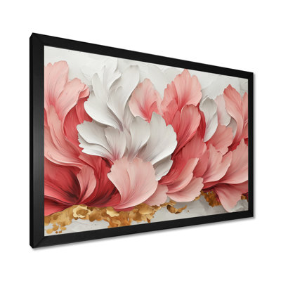 Or rose veiné marbré de pétales de fleurs IV - fleurs abstraites, art mural