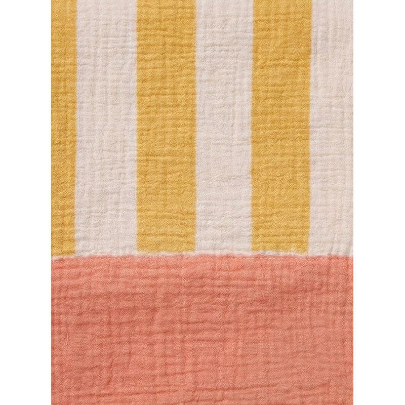 Breezy Bold Stripe Navy Turkish Cotton Towel, Coral