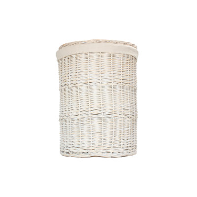 Wicker Round Laundry Hamper Basket with Lining