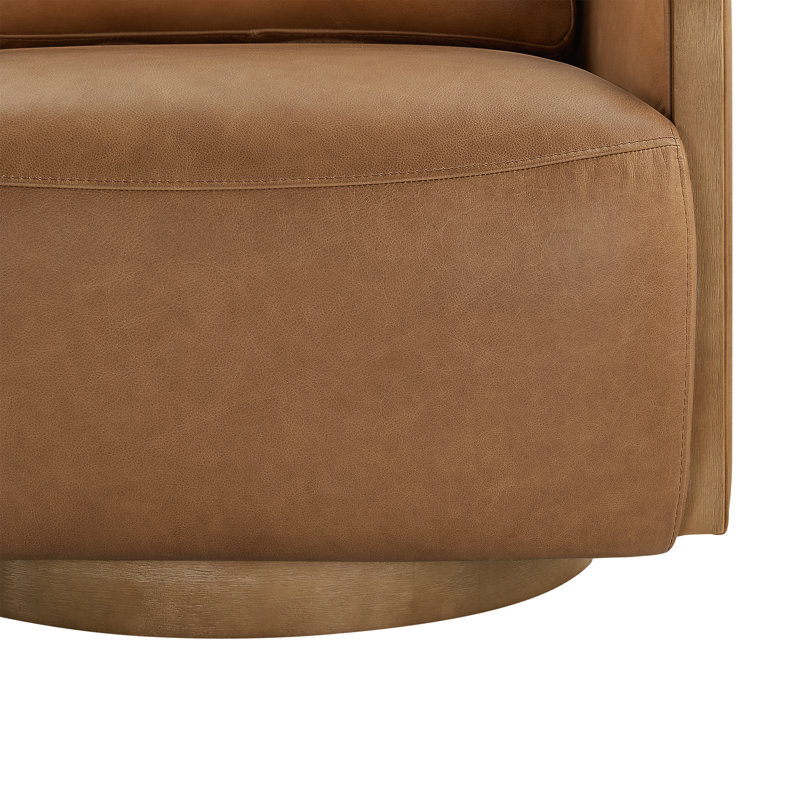 Fauteuil demi-tonneau pivotant l 32 po Nieve, Brown