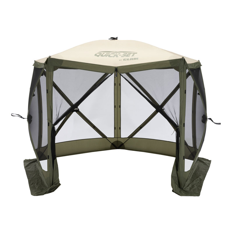 CLAM Quick-Set Pavilion Portable Outdoor Canopy Shelter, Blue, 9' x 9'