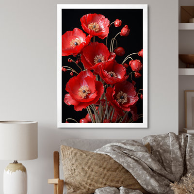 Cascading Reds Dynamic Poppy Scene I - Poppies Wall Art