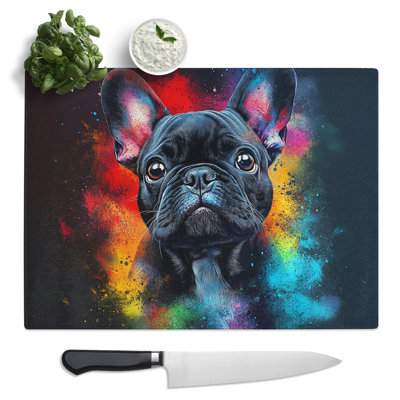 French Bulldog Vol.2  Glass Chopping Board