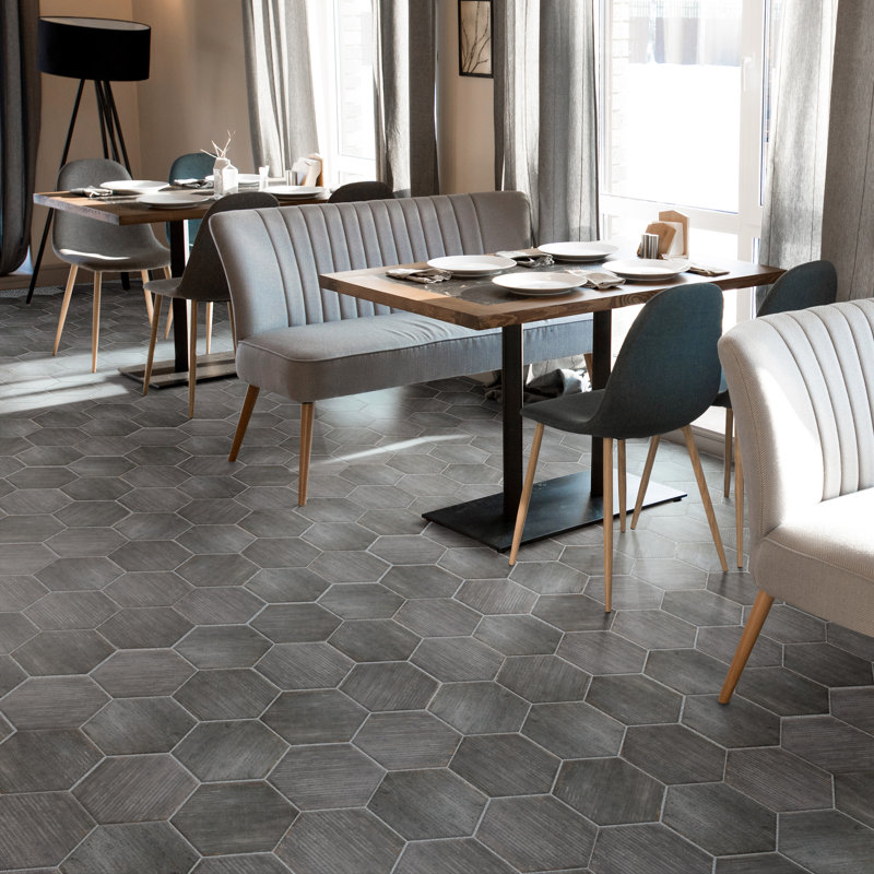 Retro 7" x 8" Porcelain Wood Look Wall & Floor Tile, Cendra