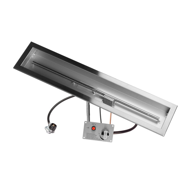 Ensemble de brûleur de foyer linéaire linéaire certifié CSA, acier inoxydable, propane, H 2 po x l 48 po x P 6 po