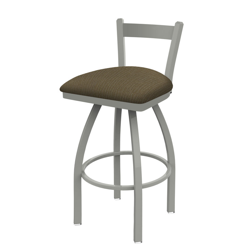 821 Catalina Low Back Swivel Bar Stool, Anodized Nickel, Counter Stool (25" Seat Height), Graph Cork