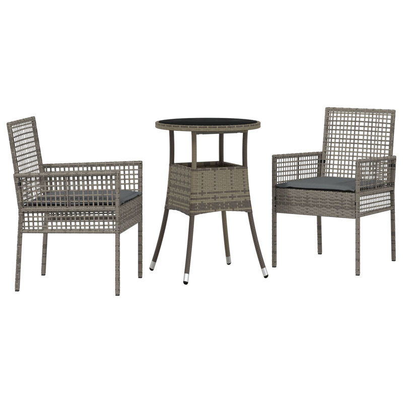 Round 3 - Piece 2 - Person 60Cm L Outdoor Dining Set, Grey