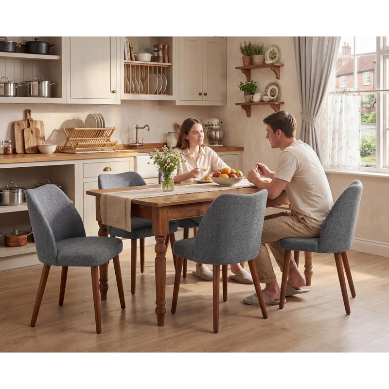 Upholstered Dining Chair, Grey, Grey