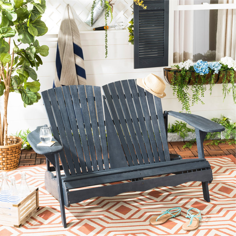Banc de jardin en bois Hartnell, Gris Ardoise Foncé