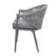 Ensemble de conversation d'extérieur en corde tissée 6 pièces, aluminium, gris