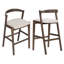 Tabouret de bar d'intérieur en bois d'hévéa Balmain, ensemble de 2