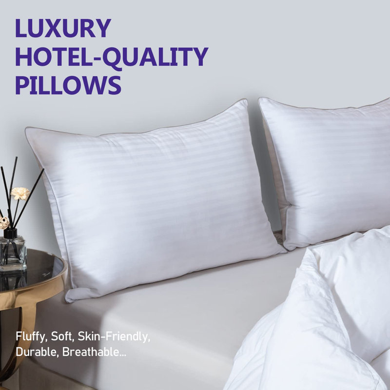 Queen Size White Cotton Down Alternative Pillows Set