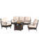 Salem 5-7 Person Rocking Outdoor Conversation Set with Fire Pit Table