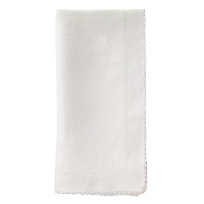 Picot Linen Chevron Square Napkin