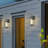 1-Light Dimmable Rectangle Metal Cage Glass Outdoor Wall Lantern