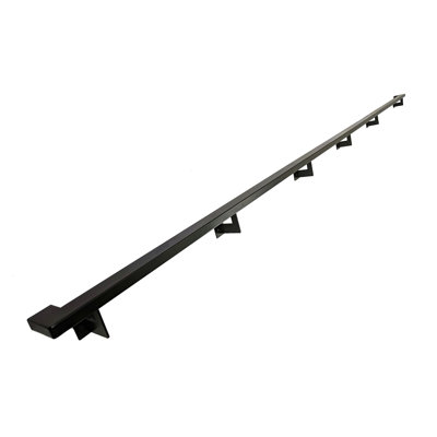 Urban Contemporary Handrail Grab Bar Kit, L Steel Brackets, Returns to Wall, Powder Coat