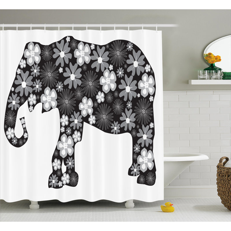 Shower Curtain with Hooks Included, 69" W x 75" L