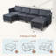 Canapé modulaire convertible avec siège de rangement Canapé 6 places avec méridienne réversible en forme de U-823027284