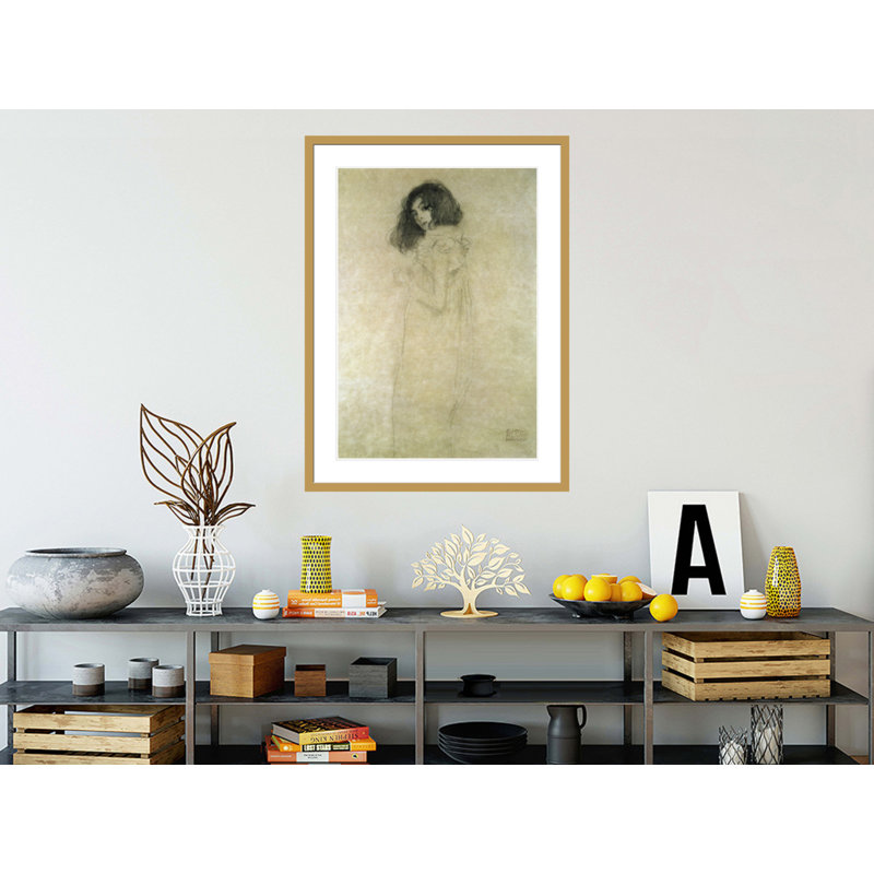 Portrait d'une jeune femme par Gustav Klimt, impression giclée encadrée, H 41,5 po x l 30,83 po
