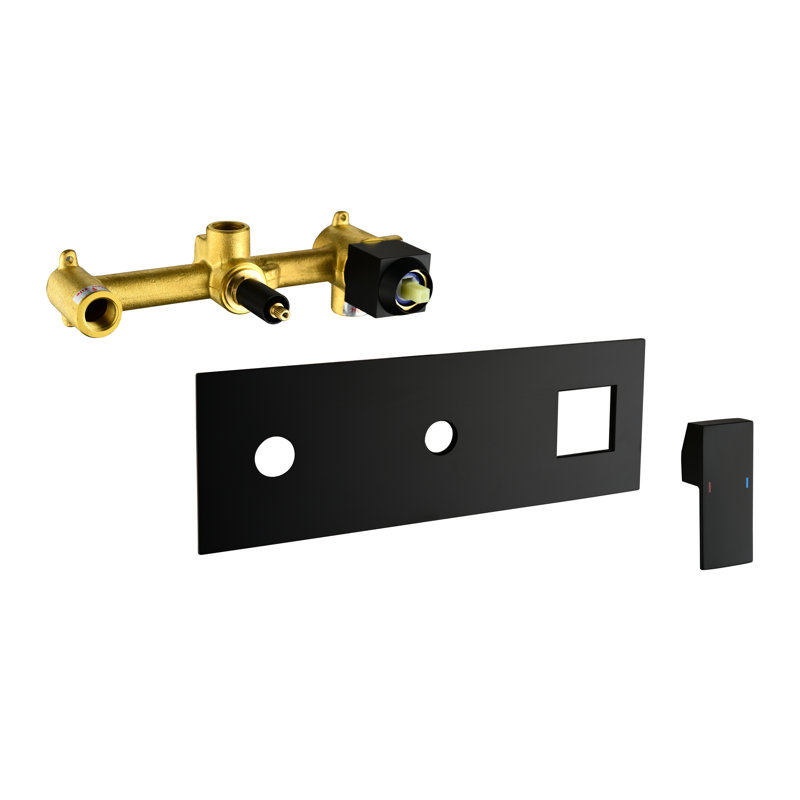 Matte Black Bathroom Shower Faucet Kit - 10 Inch Rainfall Head With Handheld , Luxury Brass Rain Mixer , , Rough-In Valve Included 10" & Included, Self-Cleaning Nozzle