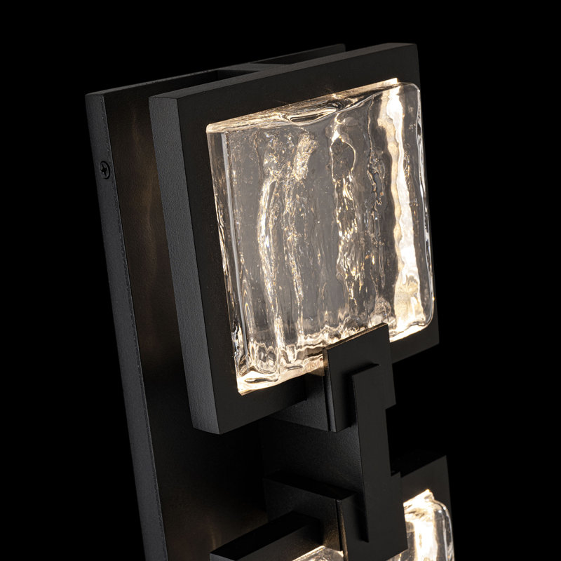 Pop Star Crystal LED Outdoor Wall Light With 4-CCT Selectable Color Temperature (3000-3500-4000-5000K), 2 Lights