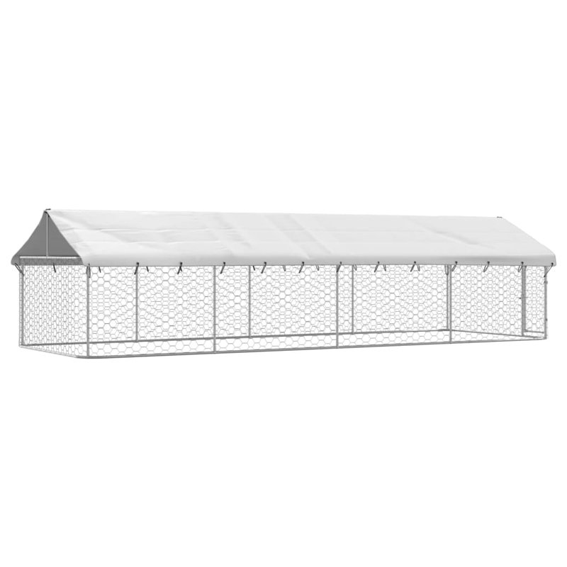 vidaXL Large Outdoor Dog Kennel with Roof and Gate
